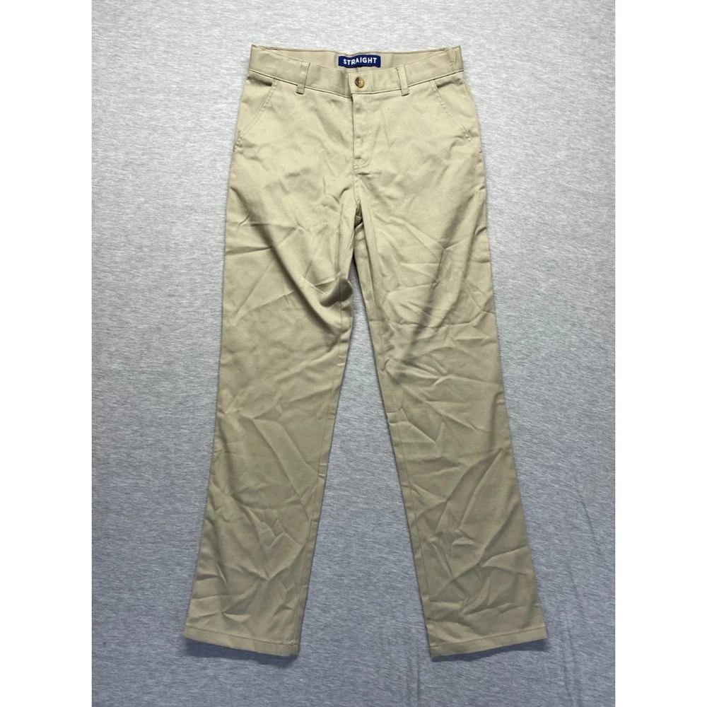 Kids Boys Chino Pants 16 Beige Cotton Straight Leg Slash Pockets Everyday Wear